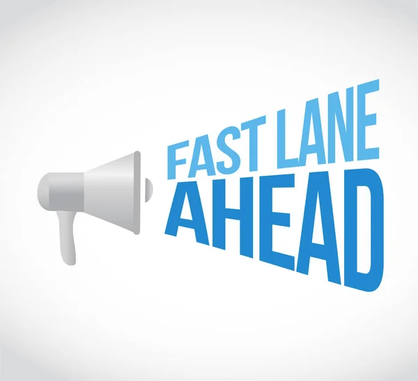 Fast Lane Ahead Loudspeaker Message Concept Isolated White Background — Stock Photo, Image