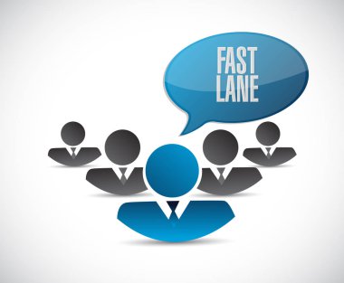 Fast lane ekip iletişim kavramı illüstrasyon izole beyaz bir arka plan üzerinde