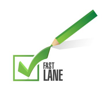 Fast lane onay işareti seçimi konsept illüstrasyon izole beyaz bir arka plan üzerinde
