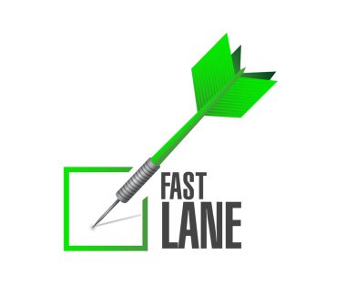 Fast lane onay onay dart mesaj konsept illüstrasyon izole beyaz bir arka plan üzerinde