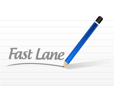 Fast lane kalem mesaj konsept illüstrasyon izole beyaz bir arka plan üzerinde