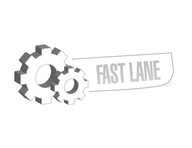 Fast lane endüstriyel mesaj konsept illüstrasyon izole beyaz bir arka plan üzerinde