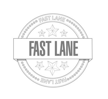 Fast lane mühür mesaj konsept illüstrasyon tasarım arka damga