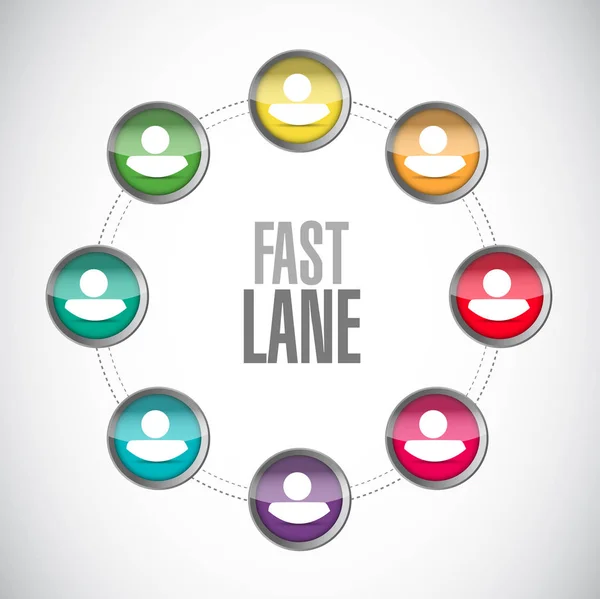 Fast Lane People Network Communication Concept Illustration Isolated White Background — Stock Photo, Image