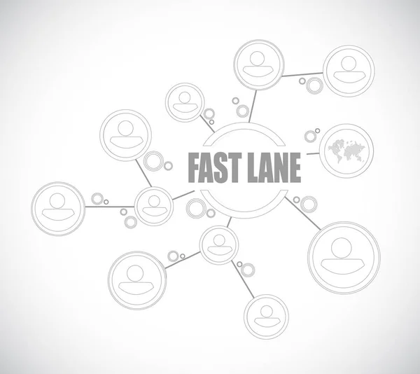 Fast lane Network diagram concept illustration isolated over a white background
