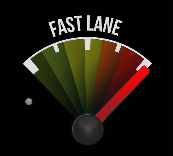 Fast Lane Speedometer Message Concept Illustration Isolated Black Background — Stock Photo, Image