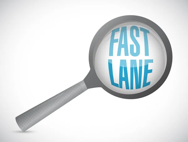 Fast Lane Büyütme Cam Konsept Illüstrasyon Izole Beyaz Bir Arka — Stok fotoğraf