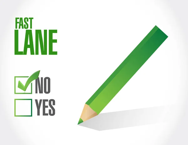 Fast Lane Check Mark Survey Selection Concept Illustration Isolated White — Stock Photo, Image