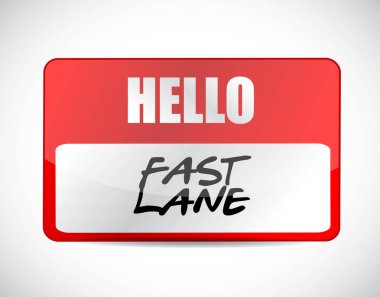 Fast lane adı etiketi işareti kavramı illüstrasyon izole beyaz bir arka plan üzerinde