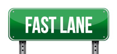 Fast lane sokak işareti kavramı illüstrasyon izole beyaz bir arka plan üzerinde mesaj