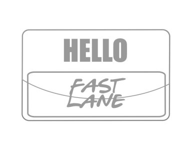 Fast lane adı etiketi işareti kavramı illüstrasyon izole beyaz bir arka plan üzerinde