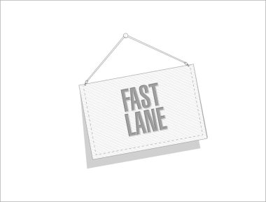 Fast lane afiş işareti kavramı illüstrasyon tasarım arka plan asılı