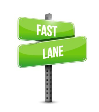 Fast lane sokak işareti kavramı illüstrasyon izole beyaz bir arka plan üzerinde mesaj