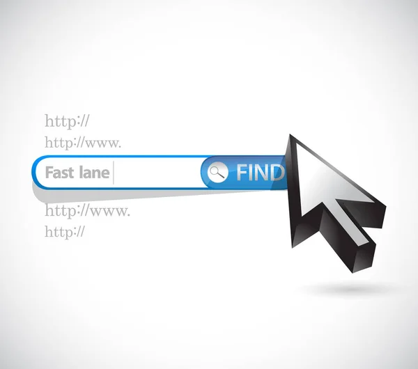 Fast Lane Arama Çubuğu Bulucu Konsept Illüstrasyon Izole Beyaz Bir — Stok fotoğraf