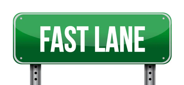 Fast Lane Street Sign Message Concept Illustration Isolated White Background — Stock Photo, Image