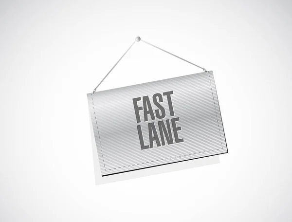 Fast Lane Sinal Banner Pendurado Conceito Ilustração Design Fundo — Fotografia de Stock