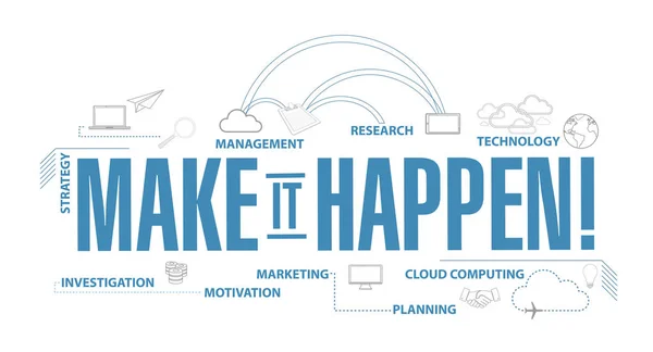 Make things happen diagram plan concept isolated over a white background