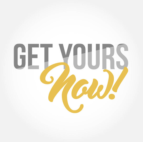 получить ваш теперь стильная типографика скопировать сообщение изолированы на белом фоне
