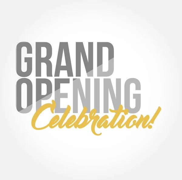 Grand Opening Celebration Stylish Typography Copy Message Isolated White Background — Stock Photo, Image