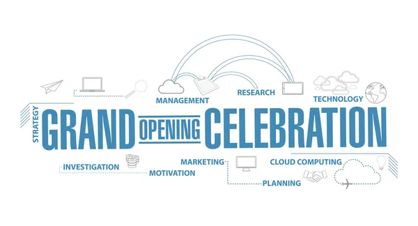 Gran Concepto Plan Diagrama Celebración Apertura Aislado Sobre Fondo Blanco — Foto de Stock