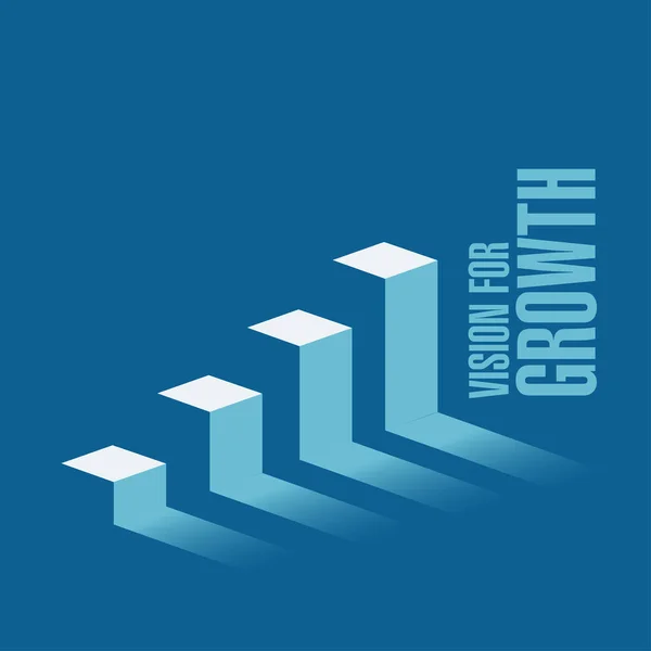 Vision För Tillväxt Diagram Meddelande Affärsidé Isolerade Över Blå Bakgrund — Stockfoto