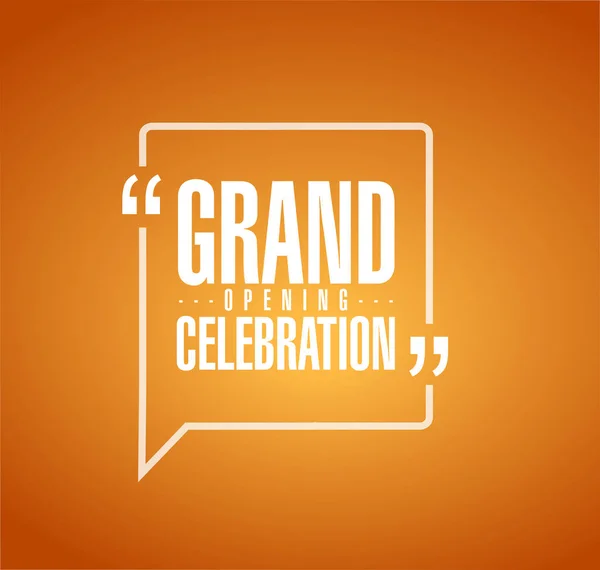 グランド オープンお祝いライン引用メッセージ概念オレンジ背景に分離 — ストック写真