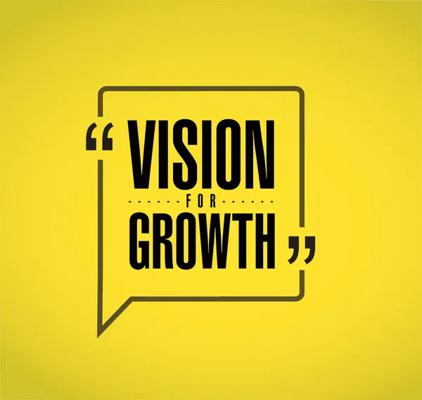 Vision Growth Line Quote Message Concept Isolated Yellow Background — Stock Photo, Image