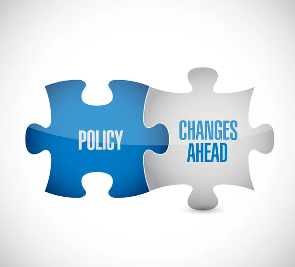 Policy Changes Ahead Puzzle Pieces Message Concept Isolated White Background — Stock Photo, Image
