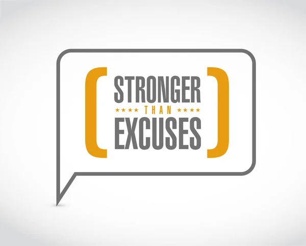 Stronger Excuses Message Bubble Isolated White Background — Stock Photo, Image