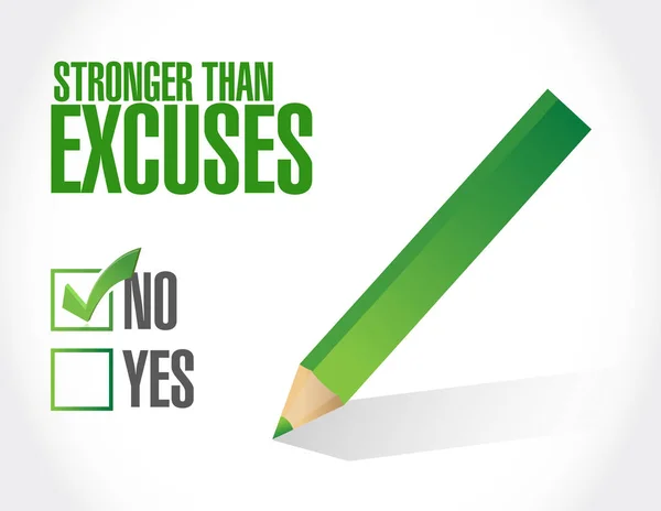 Stronger Excuses Survey Sign Isolated White Background — Stock Photo, Image