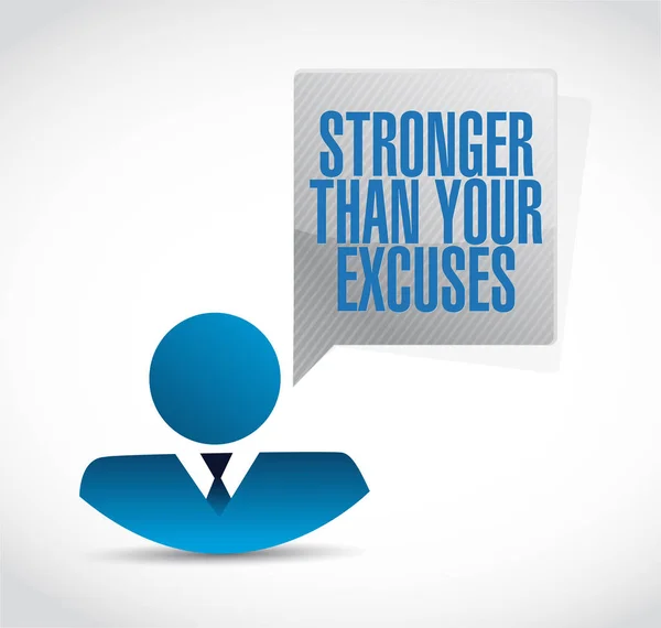 Stronger Excuses Businessman Communication Sign Concept Isolated White Background — Stock Photo, Image