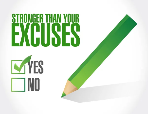 Stronger Excuses Survey Check Mark Concept Isolated Blue Background — Stock Photo, Image