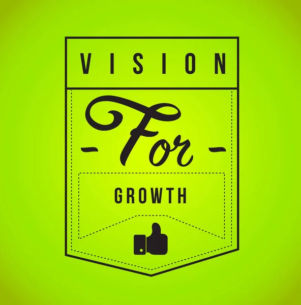 Vision Growth Modern Stamp Message Design Isolated Green Background — Stock Photo, Image
