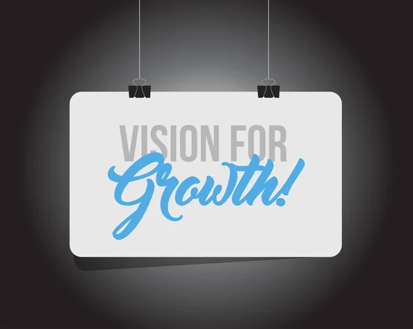 Vision Growth Hanging Banner Message Isolated Black Background — Stock Photo, Image
