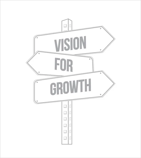 Vision Growth Multiple Destination Line Street Sign Isolated White Background — Stock Photo, Image