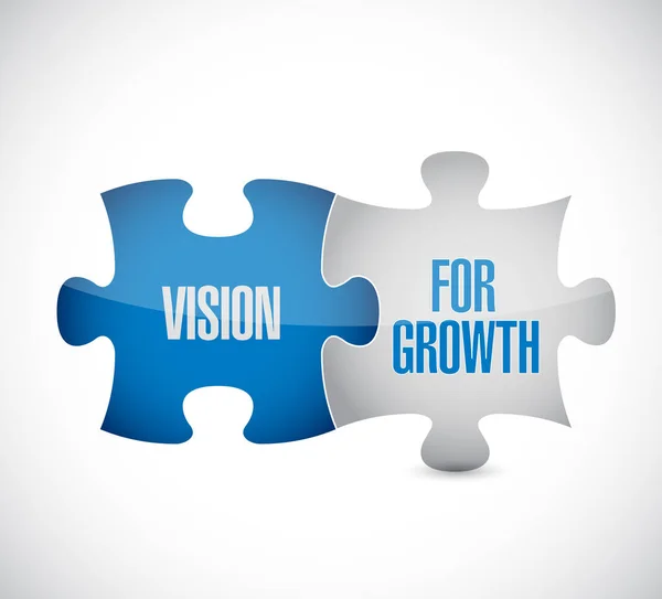 Vision Growth Puzzle Pieces Message Concept Isolated White Background — Stock Photo, Image