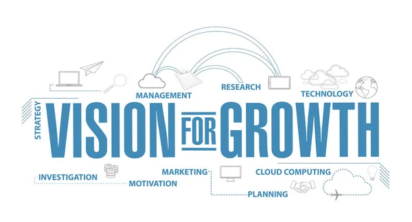 Vision Growth Diagram Plan Concept Isolated White Background — Stock Photo, Image