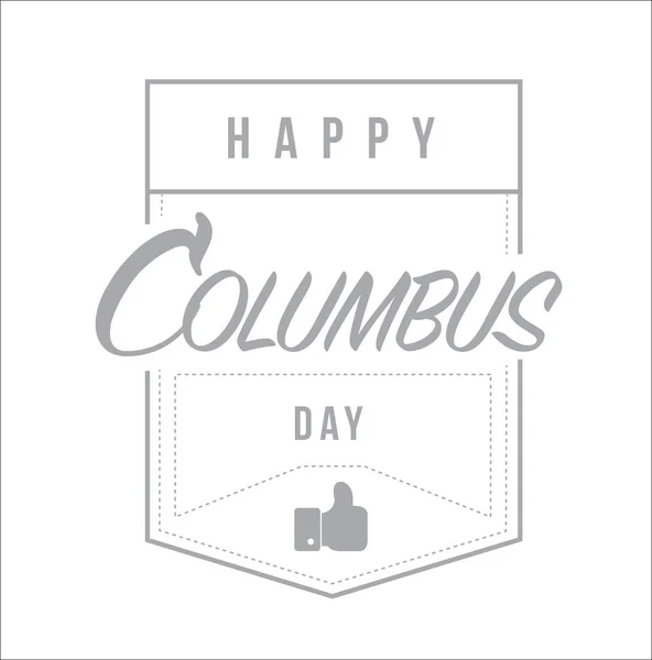 Happy Columbus Day Design Mensagem Selo Moderno Isolado Sobre Fundo — Fotografia de Stock