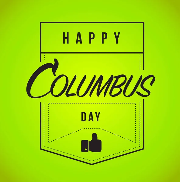 Happy Columbus Day Modern Stamp Message Design Isolated Green Background — Stock Photo, Image