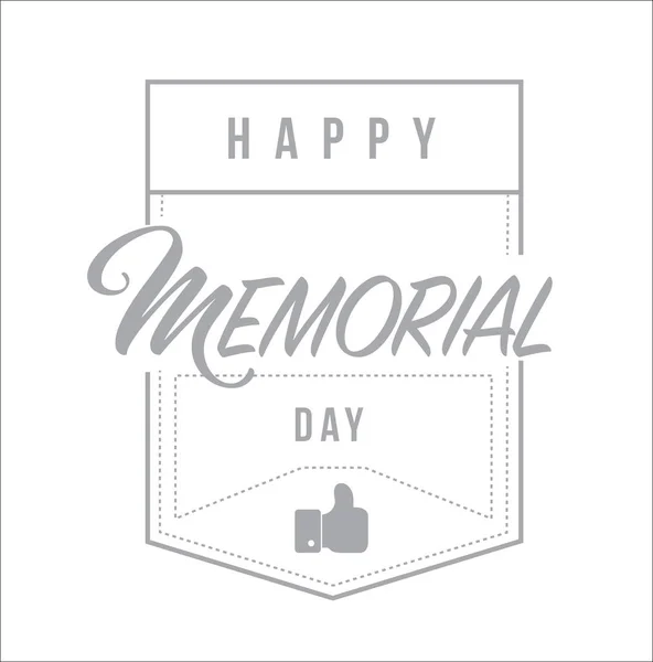 happy memorial day line quote message concept isolated over a white background