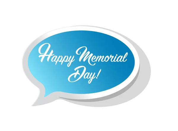 Happy Memorial Day Bright Message Bubble Isolated White Background — Stock Photo, Image