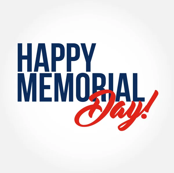 Happy Memorial Day Stylish Typography Copy Message Isolated White Background — Stock Photo, Image