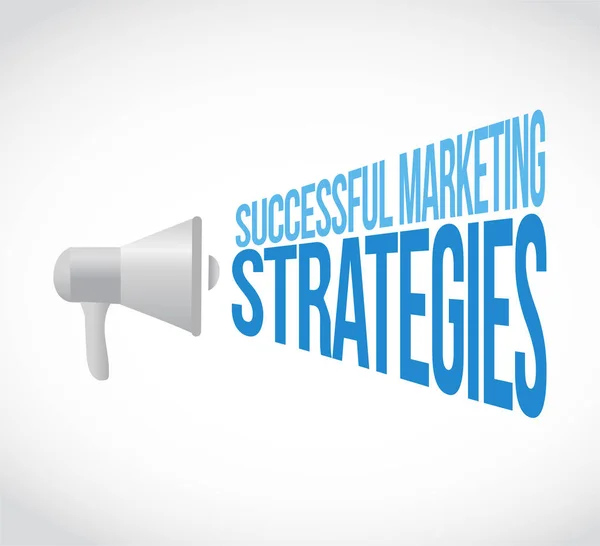 Strategie Marketing Successo Concetto Messaggio Altoparlante Isolato Uno Sfondo Bianco — Foto Stock