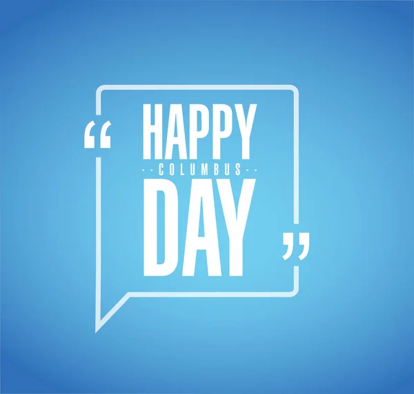 Happy Columbus Day Line Quote Message Concept Blue Background — стоковое фото