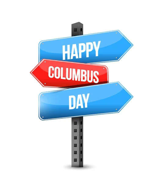 Счастливый День Колумбус Несколько Назначения Цвета Улицы Знак Изолирован Белом — стоковое фото