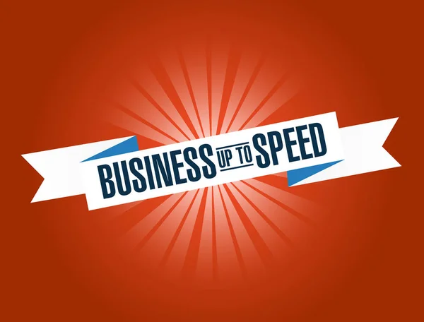 赤背景に分離されたビジネス スピードに明るいリボン メッセージ — ストック写真