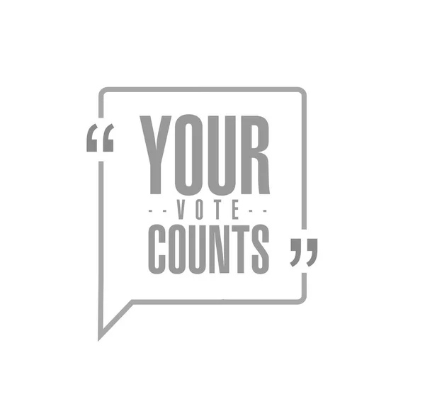 Your Vote Counts Line Quote Message Concept Isolated White Background — Stock Photo, Image