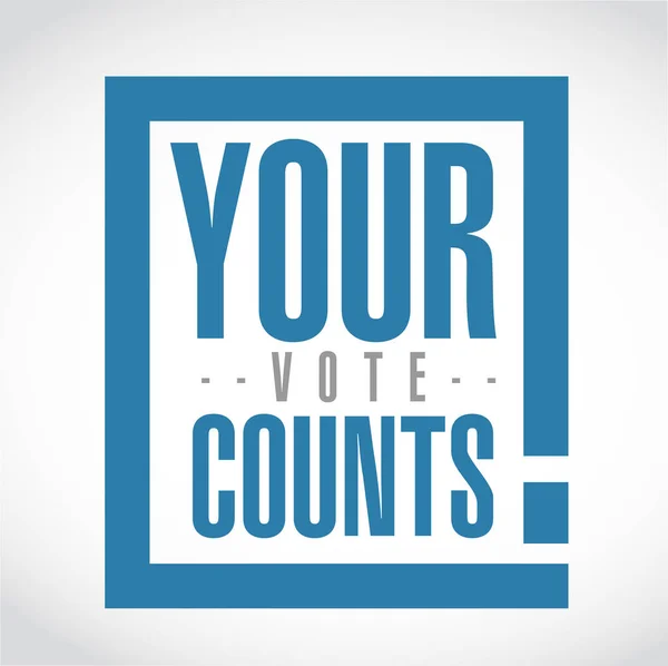 Your Vote Counts Exclamation Box Message Isolated White Background — Stock Photo, Image