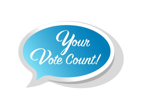 Your Vote Counts Bright Message Bubble Isolated White Background — Stock Photo, Image