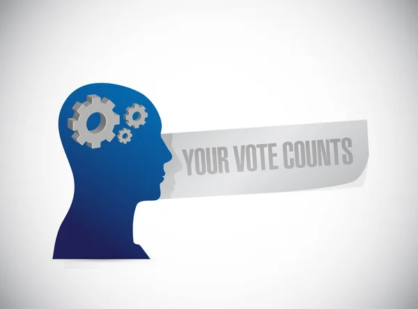 Your Vote Counts Thinking Brain Concept Illustration Isolated White Background — Stock Photo, Image